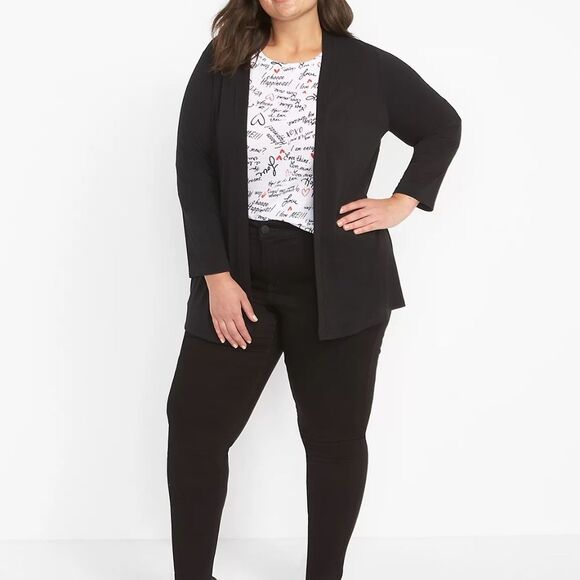 Lane Bryant Ruched-Sleeve Curved Hem Tee - Picture 3 of 6